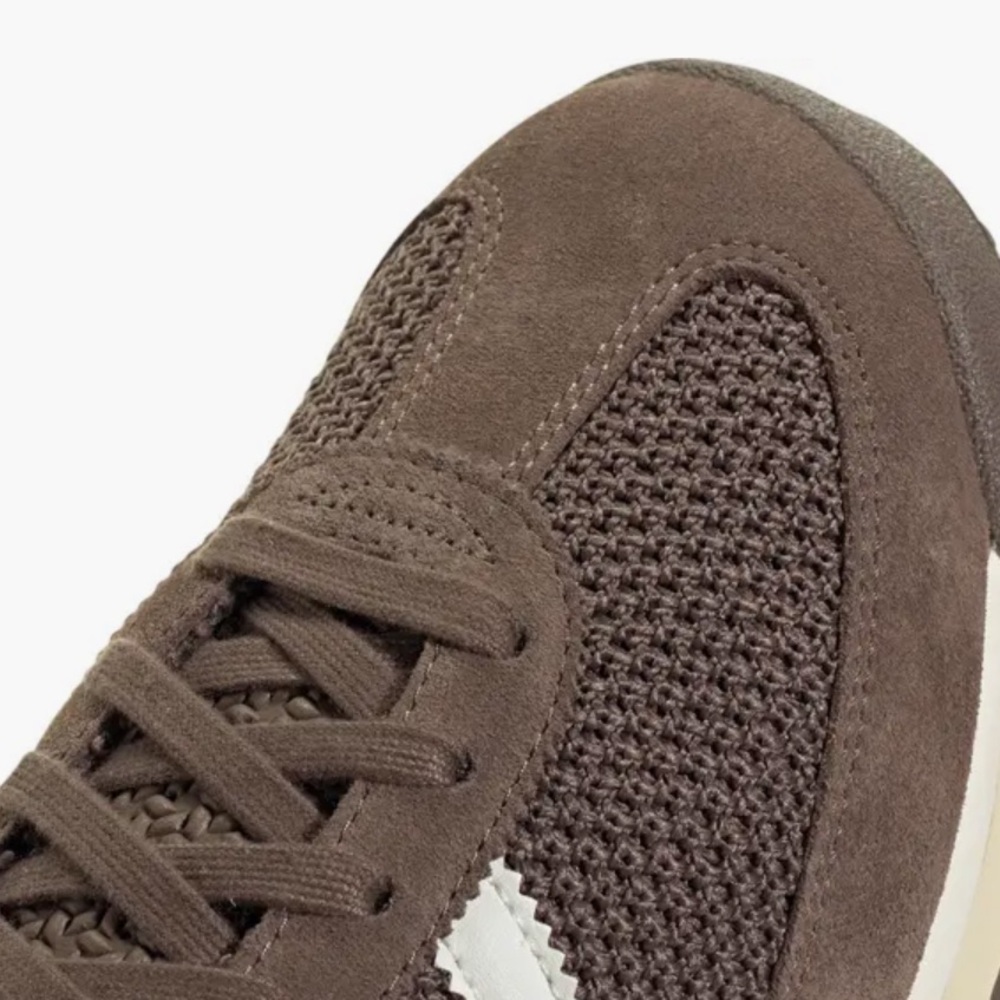 adidas Brown and White Women's Low-Profile Retro Sneakers - Picture 3 of 8